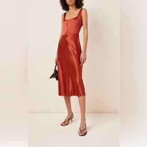 NWT Vince Slim Fitted Dress in Rust Red
